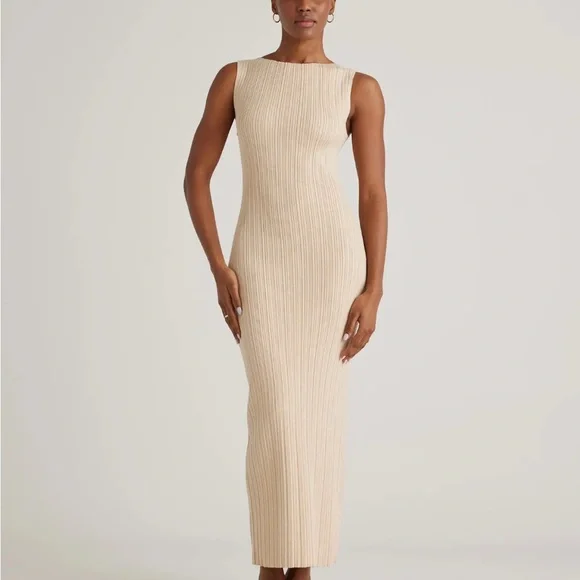 Quince | Dresses | Quince Quince Womens Ribbed Sleeveless Midi Dress Xs  Cream | Poshmark